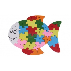 Oktató fa puzzle halacska