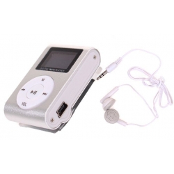 Mini MP3 prehrávač s displejom strieborný