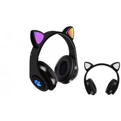Vezeték nélküli macska fülek fejhallgató fekete