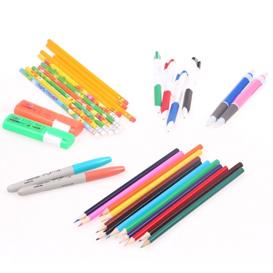 Kétszintes iskolai tolltartó tanszerekkel MISS YOU