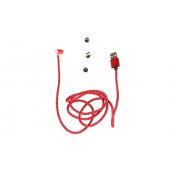 MÁGNESES USB KÁBEL ZR009 PIROS