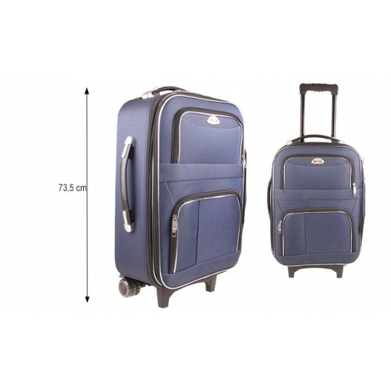 Szövet utazási bőrönd kék, var. 8