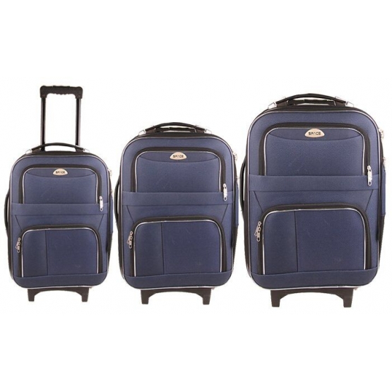 Szövet utazási bőrönd készlet 3 db kék