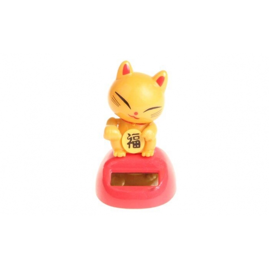 Szoláris táncoló dekoráció Lucky Cat arany