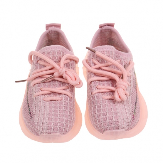 Világító vászon gyerek tornacipő rózsaszín