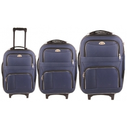 Szövet utazási bőrönd készlet 3 db kék 3