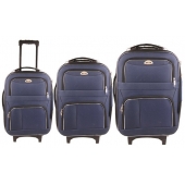 Szövet utazási bőrönd készlet 3 db kék 3