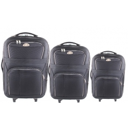 Szövet utazási bőrönd készlet 3 db fekete 2