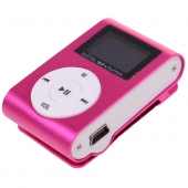 MINI MP3 LEJÁTSZÓ KIJELZŐVEL RÓZSASZÍN
