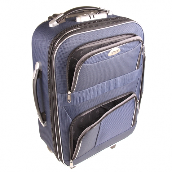 Szövet utazási bőrönd kék, var. 2
