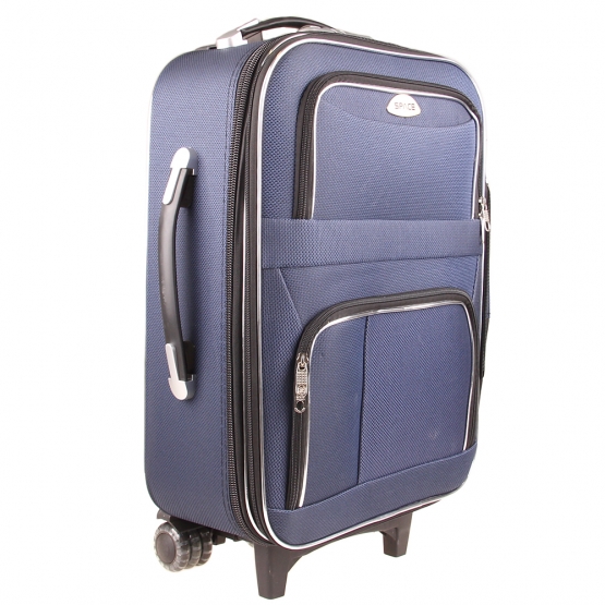 Szövet utazási bőrönd kék, var. 4