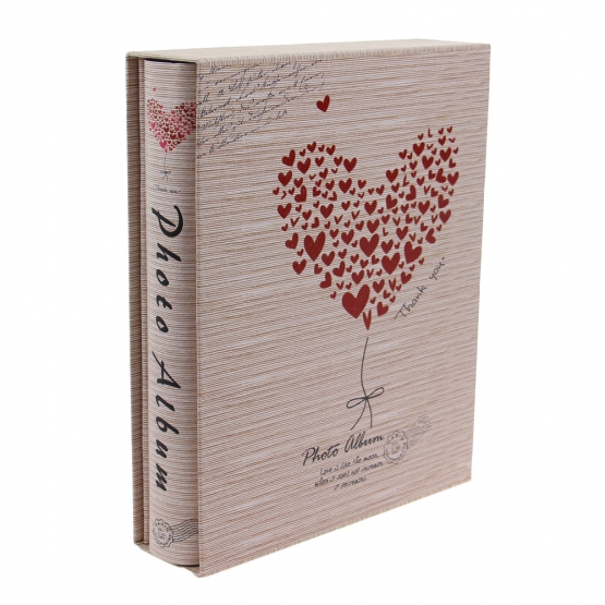 FOTÓALBUM 200 FÉNYKÉPHEZ  SZÍV, KRÉMSZÍNŰ