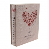 FOTÓALBUM 200 FÉNYKÉPHEZ  SZÍV, KRÉMSZÍNŰ