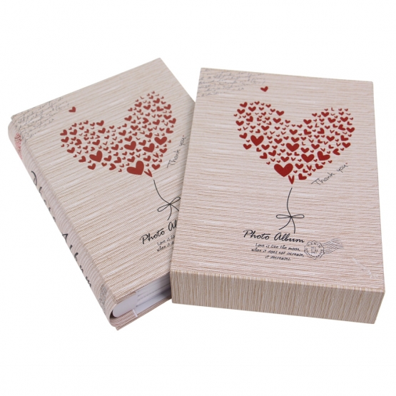 FOTÓALBUM 200 FÉNYKÉPHEZ  SZÍV, KRÉMSZÍNŰ