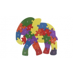 Oktató fa puzzle elefánt var.6