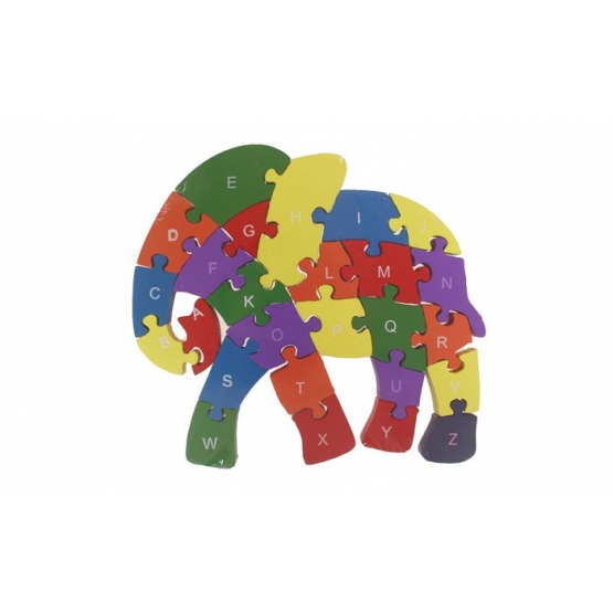 Oktató fa puzzle elefánt var.6