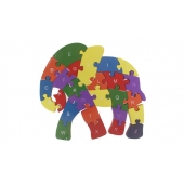 Oktató fa puzzle elefánt var.6