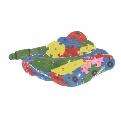 Oktató fa puzzle tank