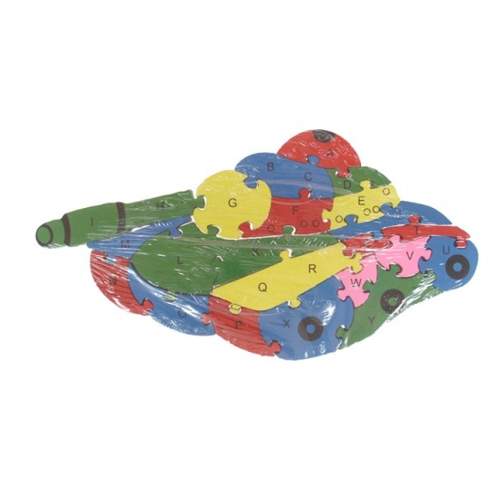 Oktató fa puzzle tank