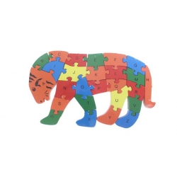 Oktató fa puzzle tigris