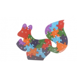 Oktató fa puzzle mókus