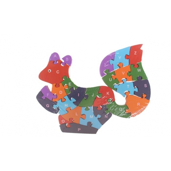 Oktató fa puzzle mókus