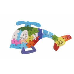 Oktató fa puzzle helikopter