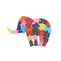 Oktató fa puzzle elefánt var.4
