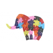 Oktató fa puzzle elefánt var.4