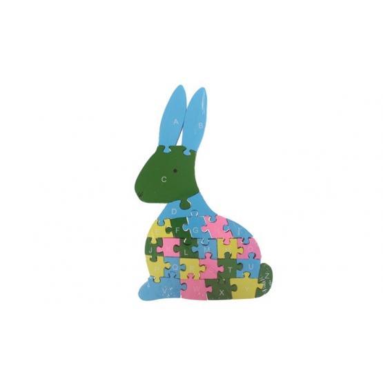 Oktató fa puzzle nyúl var.2