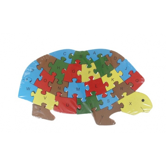 Oktató fa puzzle teknősbéka