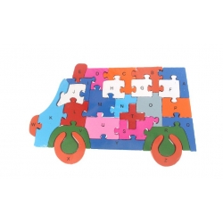 Oktató fa puzzle mikrobus