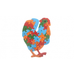 Oktató fa puzzle kakas