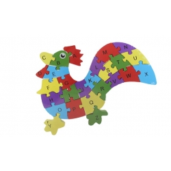 Oktató fa puzzle kakas var.2
