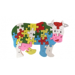 Oktató fa puzzle tehén var.2