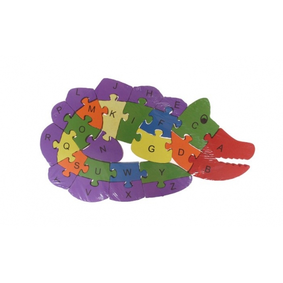 Oktató fa puzzle krokodil var.2