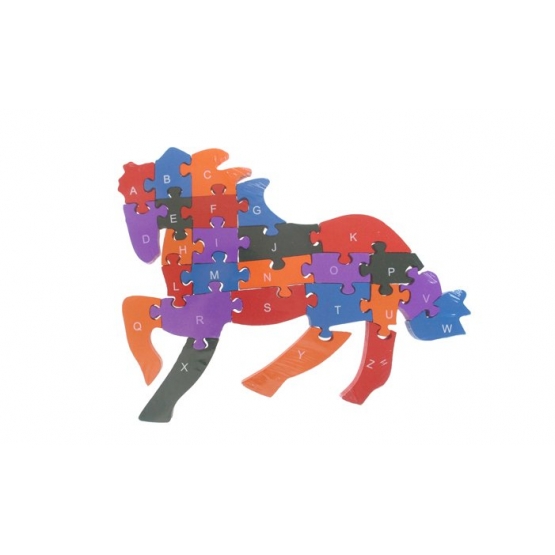 Oktató fa puzzle ló var.1