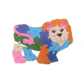 Oktató fa puzzle oroszlán var.2