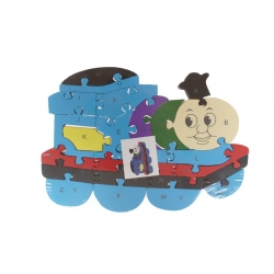Oktató fa puzzle mozdony