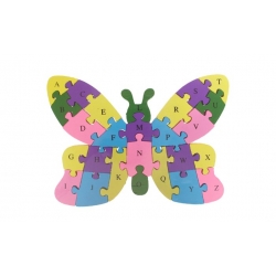 Oktató fa puzzle pillangó var. 2