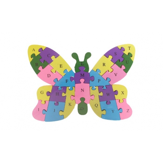Oktató fa puzzle pillangó var. 2