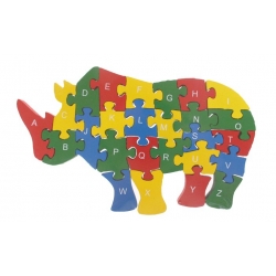 Oktató fa puzzle orrszarvú