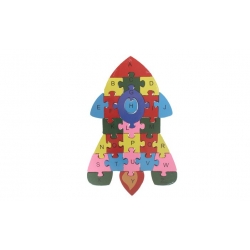 Oktató fa puzzle rakéta