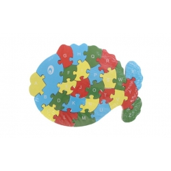 Oktató fa puzzle hal