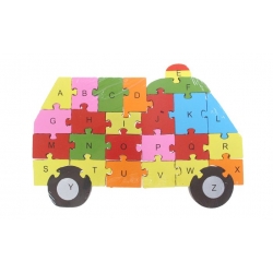 Oktató fa puzzle mentőautó