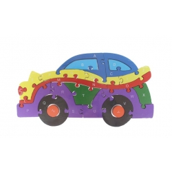 Oktató fa puzzle autó var.2
