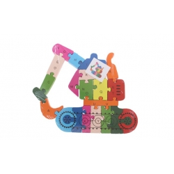 Oktató fa puzzle kotrógép var.1