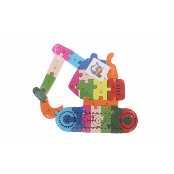 Oktató fa puzzle kotrógép var.1
