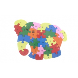 Oktató fa puzzle elefánt, var.1