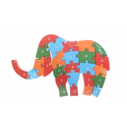 Oktató fa puzzle elefánt, var.2